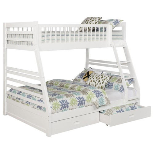 Ashton - 2-Drawer Wood Twin Over Full Bunk Bed - White