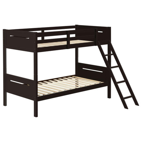 Littleton - Wood Twin Over Twin Bunk Bed - Espresso
