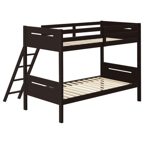 Littleton - Wood Twin Over Twin Bunk Bed - Espresso