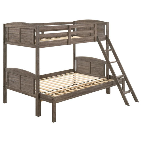 Flynn - Wood Twin Over Full Bunk Bed - Weathered Brown