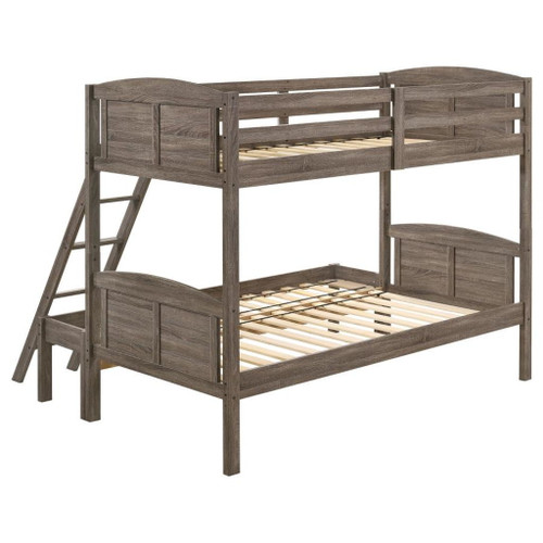 Flynn - Wood Twin Over Full Bunk Bed - Weathered Brown