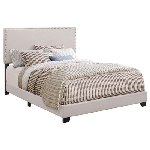 Boyd - Upholstered Eastern King Panel Bed - Ivory