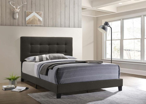 Mapes - Upholstered Full Panel Bed - Charcoal