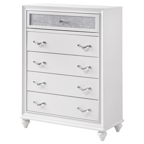 Barzini - 5-Drawer Bedroom Chest - White