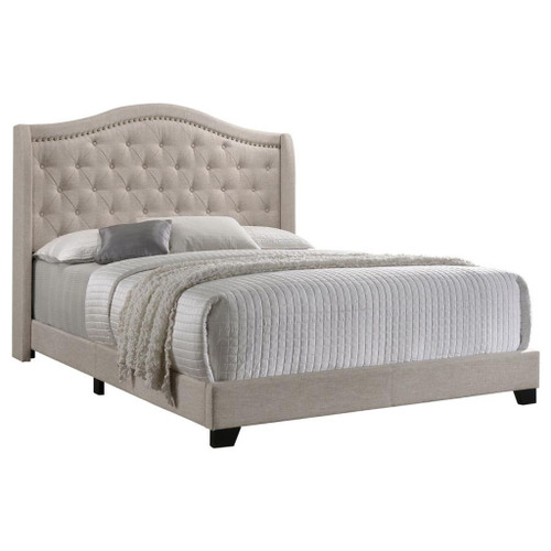Sonoma - Upholstered Queen Wingback Bed - Beige