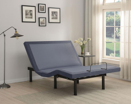Clara - Full Adjustable Bed Base - Gray And Black