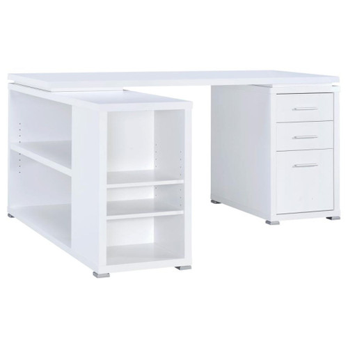Yvette - 3-Drawer L-Shape Computer Desk - White