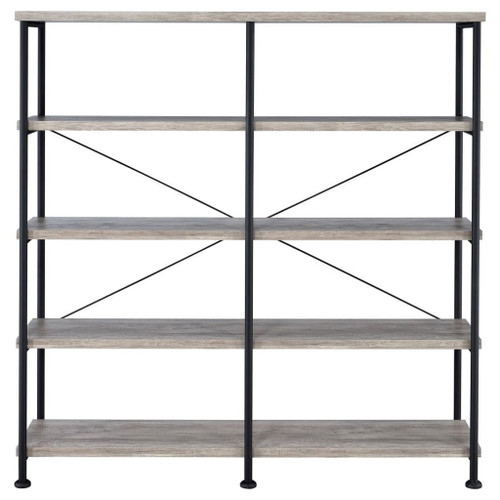 Analiese - 4-Shelf Double Bookshelf - Gray Driftwood