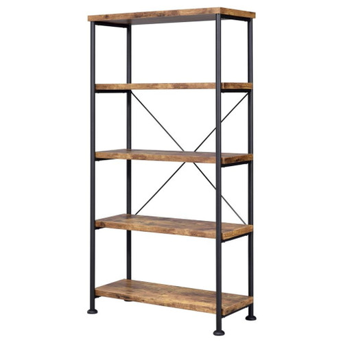 Analiese - 4-Shelf Bookshelf - Rustic Nutmeg