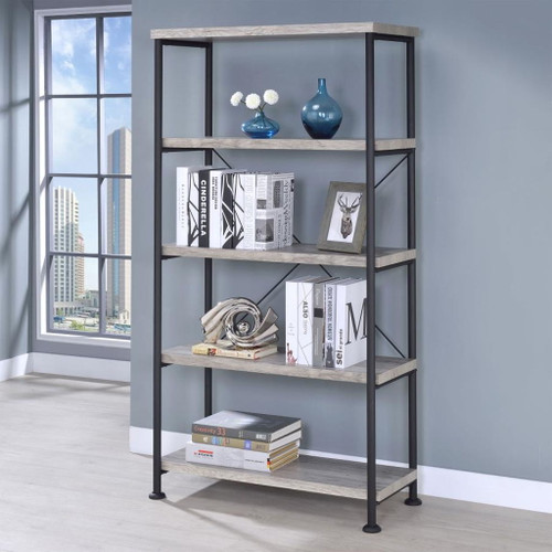 Analiese - 4-Shelf Bookshelf - Gray Driftwood