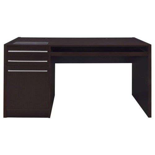 Halston - 3-Drawer Office Computer Desk - Cappuccino