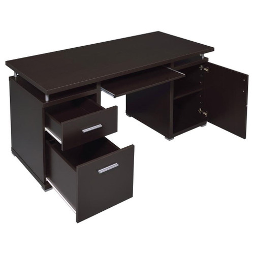 Tracy - 2-Drawer Office Computer Desk - Cappuccino