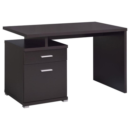 Irving - 2-Drawer Office Computer Desk - Cappuccino