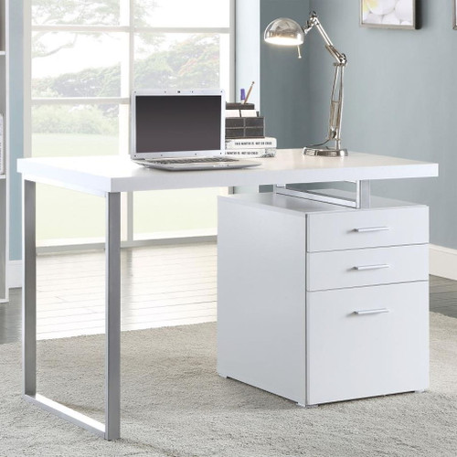 Brennan - 3-Drawer Office Computer Desk - White