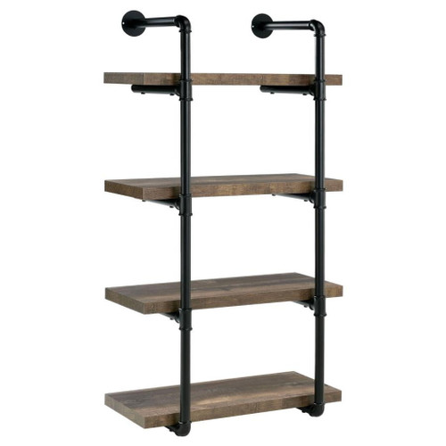 Elmcrest - 4-Shelf Wall Bookshelf - Rustic Oak