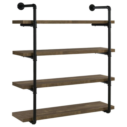 Elmcrest - 39" 4-Shelf Wall Bookshelf - Rustic Oak