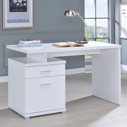 Irving - 2-Drawer Office Computer Desk - White