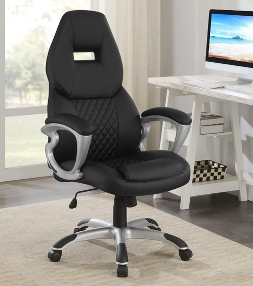 Bruce - Upholstered Adjustable Home Office Desk Chair - Black