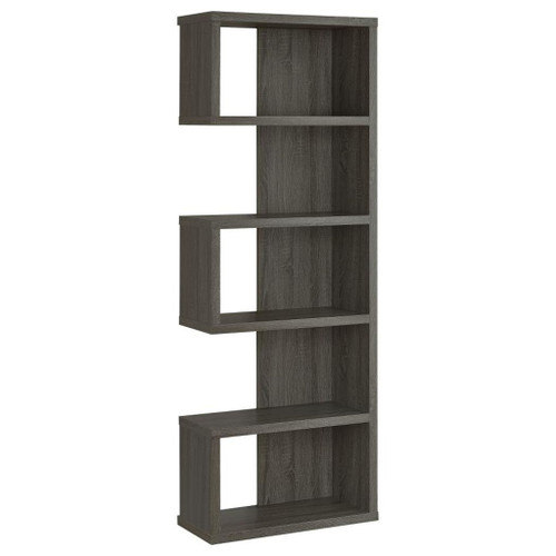 Joey - 5-Shelf Bookshelf - Weathered Gray