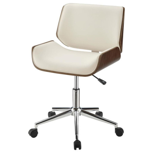 Addington - Upholstered Adjustable Office Desk Chair - Ecru