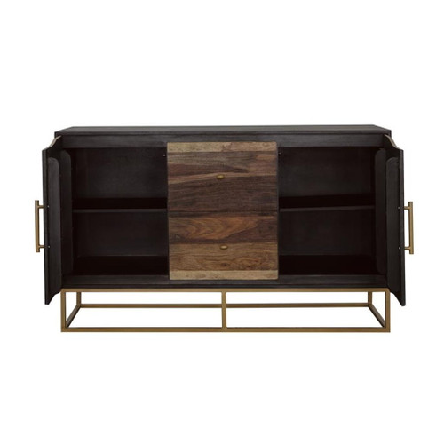 Zara - 2-Door Wood Accent Storage Cabinet - Black Walnut
