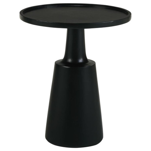 Ixia - Round Solid Mango Wood Accent Side Table - Black Stain