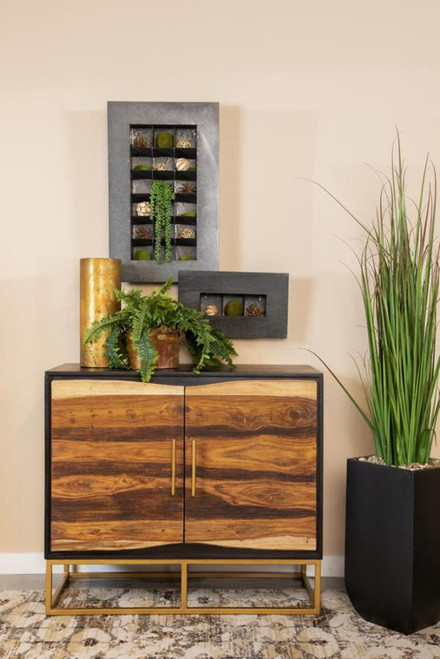 Zara - 40" 2-Door Wood Accent Storage Cabinet - Black Walnut