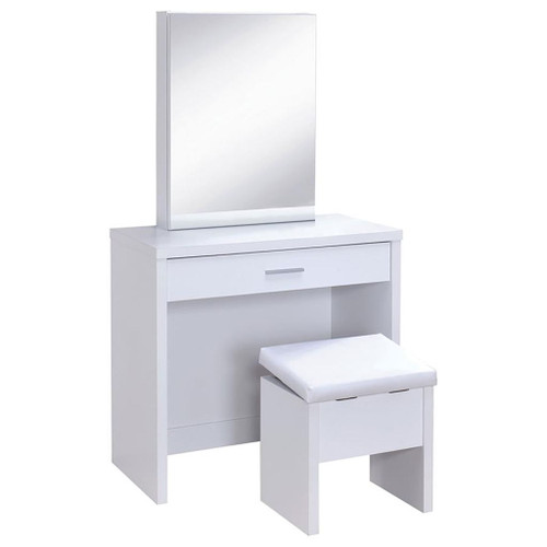 Harvey - Vanity Set With Lift - Top Stool - White