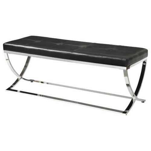 Walton - Leatherette Upholstered Tufted Accent Bench - Black