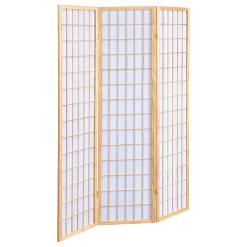 Carrie - 3-Panel Room Divider Folding Shoji Screen - Natural