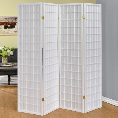 Roberto - 4-Panel Room Divider Folding Shoji Screen - White