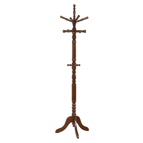 Achelle - 11 Hook Freestanding Coat Rack Hat Hanger - Tobacco