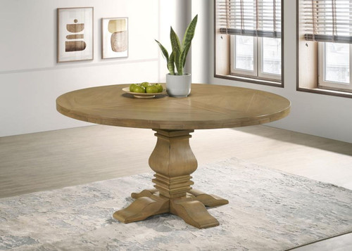 Florence - Round Wood Dining Table - Rustic Honey