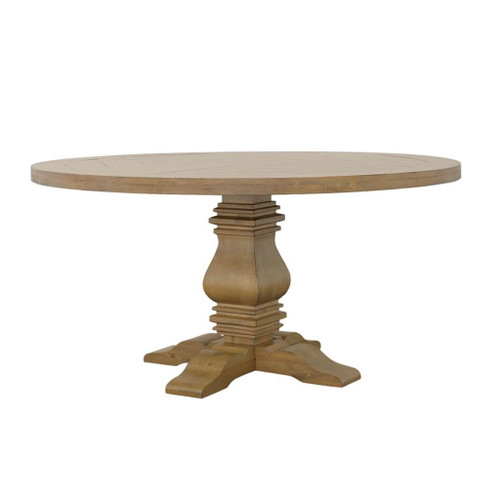 Florence - Round Wood Dining Table - Rustic Honey
