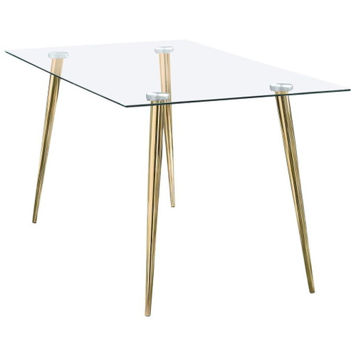 Gilman - Rectangular Glass Top Dining Table - Gold