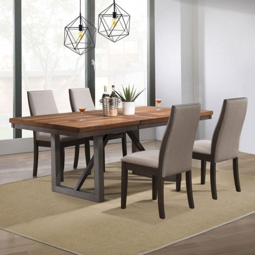 Spring Creek - 5 Piece Rectangular Dining Table Set - Taupe