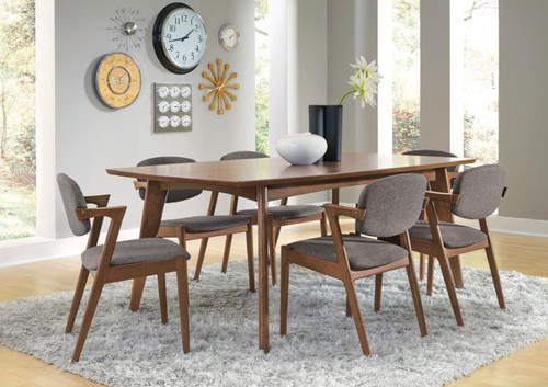 Malone - 7 Piece Rectangular Dining Table Set - Dark Walnut