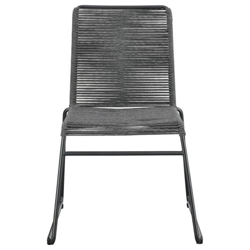 Jerome - Woven Rope Stackable Side Chair (Set of 2) - Charcoal