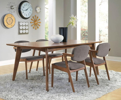 Malone - 5 Piece Rectangular Dining Table Set - Dark Walnut