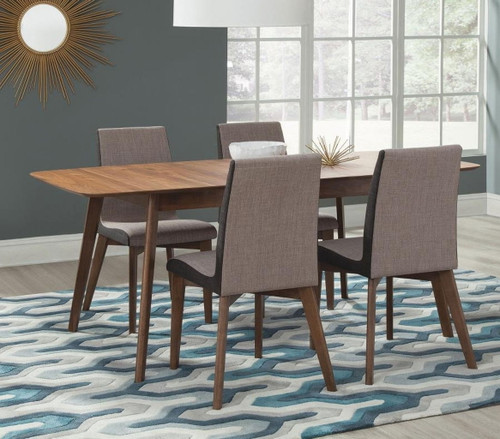 Redbridge - 5 Piece Rectangular Dining Set - Natural Walnut