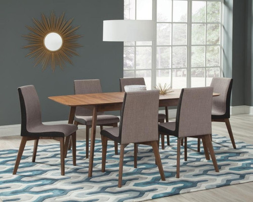Redbridge - 7 Piece Rectangular Dining Set - Natural Walnut