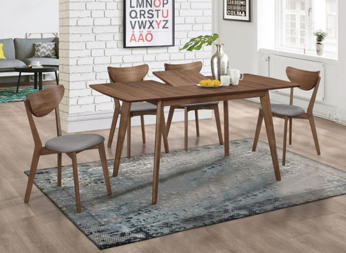 Alfredo - 5 Piece Butterfly Leaf Dining Set - Natural Walnut