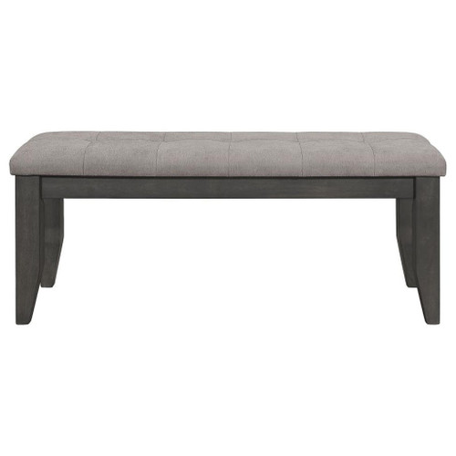 Dalila - Fabric Upholstered Wood Dining Bench - Dark Gray