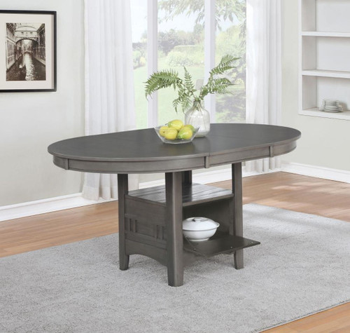 Lavon - Oval Extension Leaf Dining Table - Medium Gray