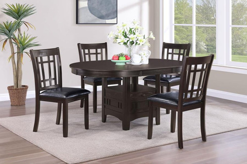Lavon - 5 Piece Oval Extension Leaf Dining Set - Espresso