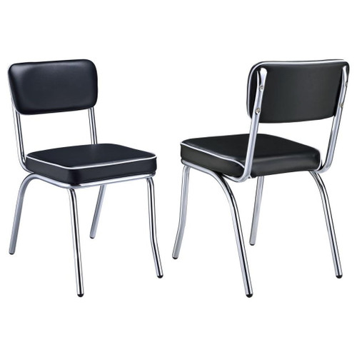 Retro - Upholstered Dining Side Chair (Set of 2) - Black