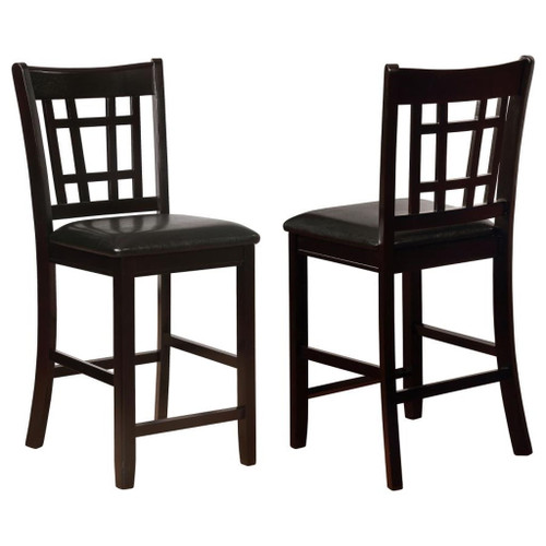 Lavon - Wood Counter Chair (Set of 2) - Black And Espresso