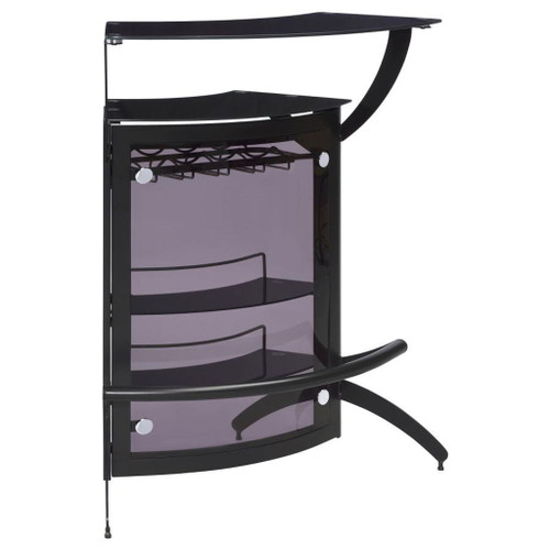 Dallas - 2-Shelf Curved Freestanding Home Bar Cabinet - Black