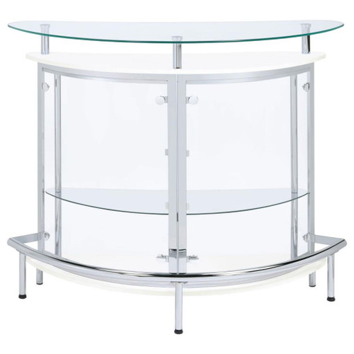 Amarillo - Freestanding Glass Top Home Bar Wine Cabinet - White