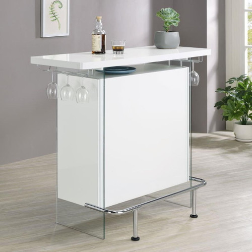 Acosta - Freestanding Home Bar Wine Cabinet - White High Gloss